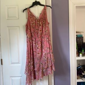 Pink dress with ruffled bottom